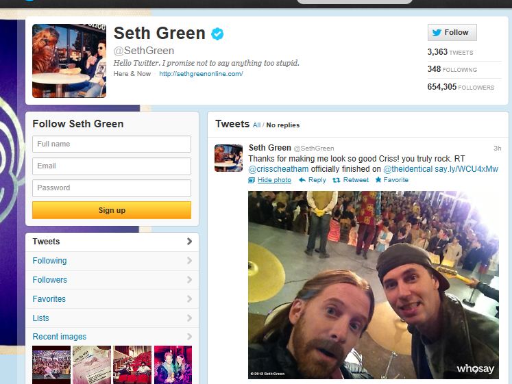Seth Green Twitter